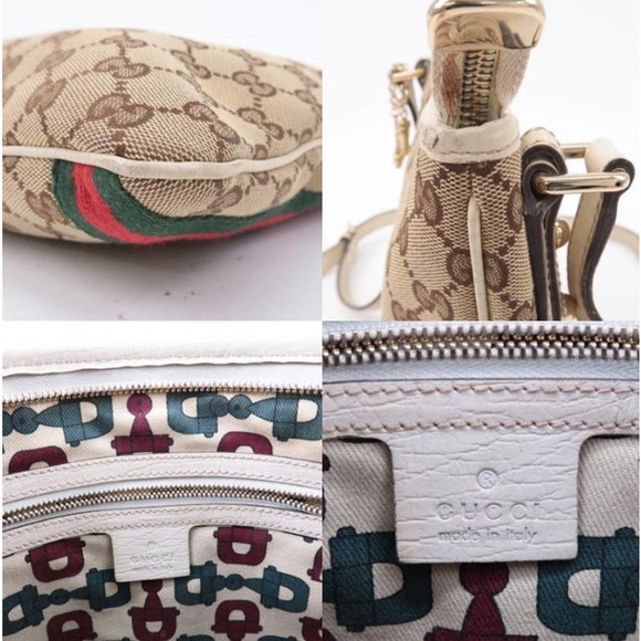 💎✨BEAUTIFUL✨💎Auth GUCCI Sherry GG Canvas Leather Shoulder Bag Beige - Picture 8 of 10